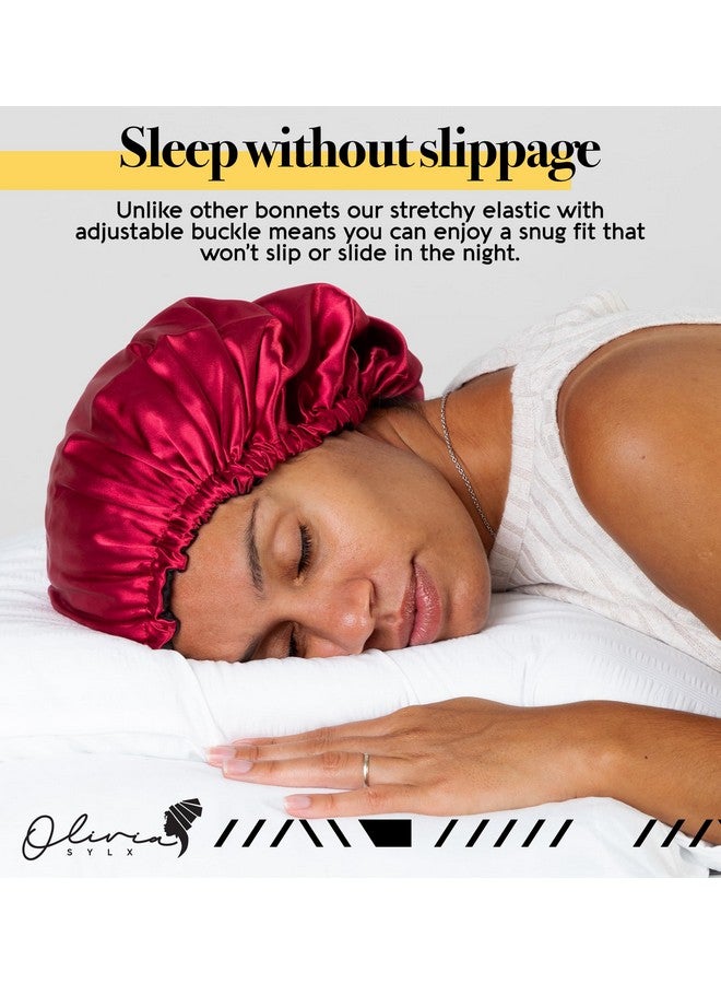 Olivia Sylx Satin Cap For Sleepingsilk Bonnet For Curly Hairsilk Hair Bonnetsleep Capsatin Hair Cap For Shower - Image 4