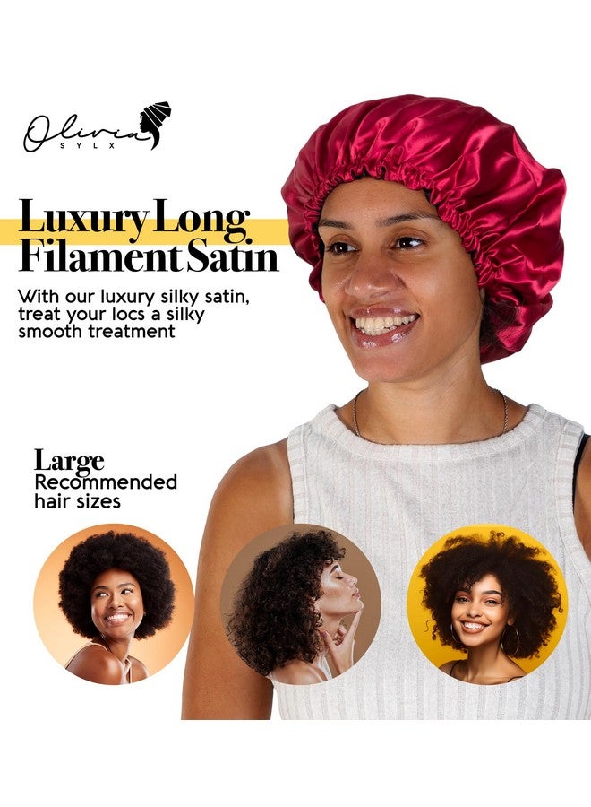 Olivia Sylx Satin Cap For Sleepingsilk Bonnet For Curly Hairsilk Hair Bonnetsleep Capsatin Hair Cap For Shower - Image 5
