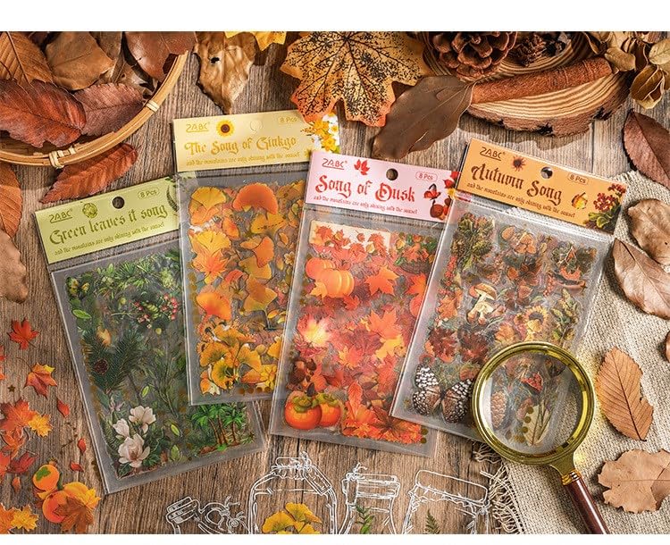 DEOXY Pack of 4 Early Decorative Foam Stickers Morning Series Three-Dimensional Laser and Self-Adhesive 3D Envelope Seal Sticker American Retro Journal Material Decorative Stickers(DX-006) - Image 1