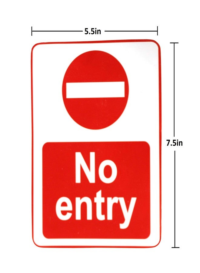 eSplanade No Entry Sign Red & White Sticker Decal - Easy to Mount Weather Resistant Long Lasting Ink (Size -7.5"x5.5") - Image 3