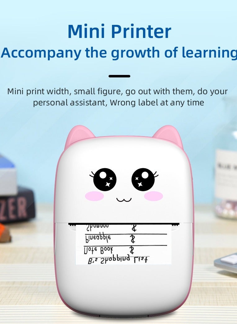 Portable Printer, Mini Pocket Wireless Bluetooth Thermal Printers with 13 Rolls Paper for Android iOS Smartphone, BT Inkless Printing Gift for Label Receipt Photo Notes Study Home Office  - Image 4