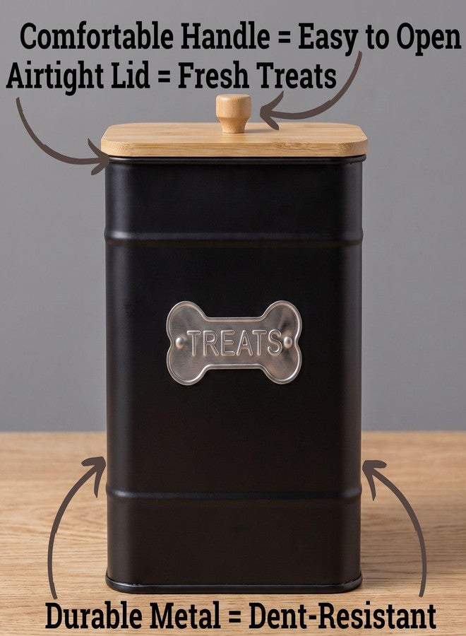 HB Design Co. Dog Treat Container Airtight, 6"W x 8"H, Powder Coated, 12 Cup Capacity - Image 2