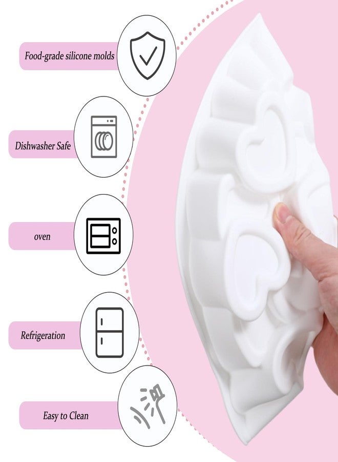 Ceoyiler Silicone Heart Shaped Cake Pans 7 Inch Silicone Bundt Cake Pan, Nonstick Heart Cake Molds for Baking - Image 4
