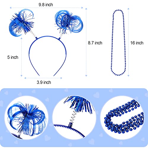 Canlierr Women Tutu Costume Accessories Set Adult Blue Red Green Tulle Skirt Halloween 80s Party Headband Necklace Sunglasses(Large,Blue) - Image 3