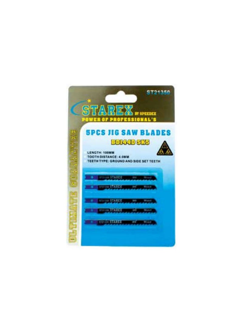 Starex Jigsaw Blade BD144D (SK5 Steel) T-Shank 5pcs/set Blister Card