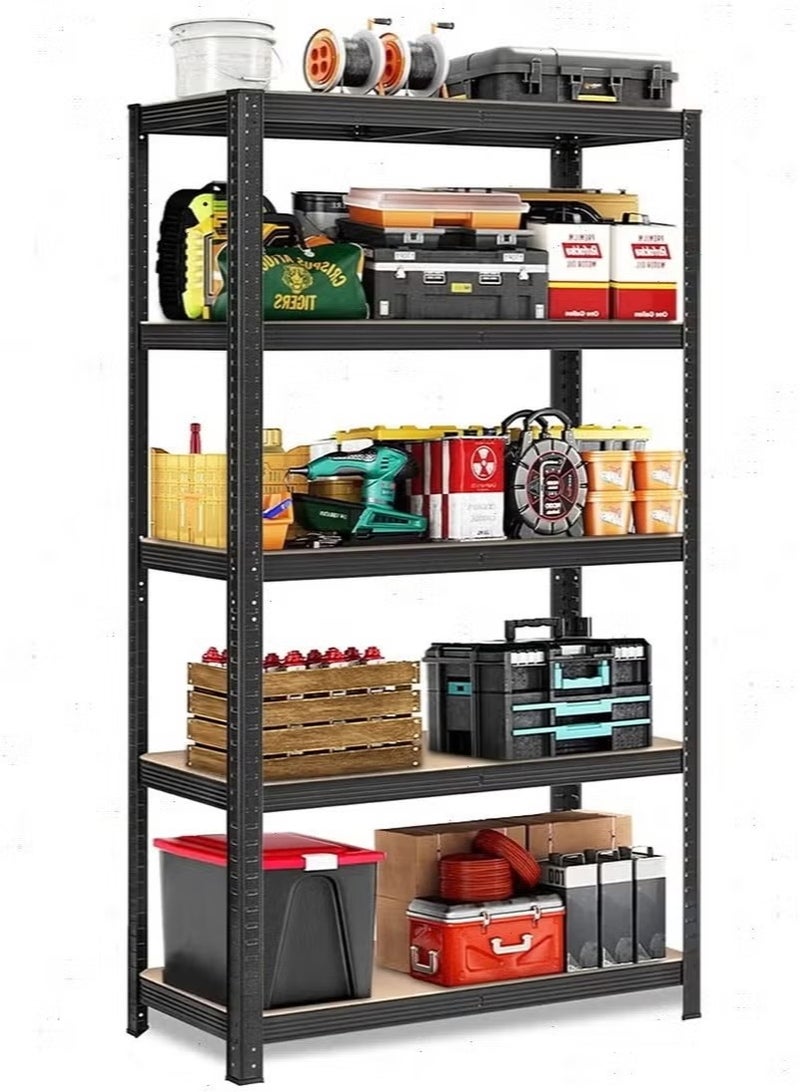 Beauenty 5-Tier Adjustable Storage Shelves with Boltless Assembly - Silver Storage Rack for Garage, Shed, Warehouse & Basement | Easy Install & Durable Design 120*40*180cm - Image 1