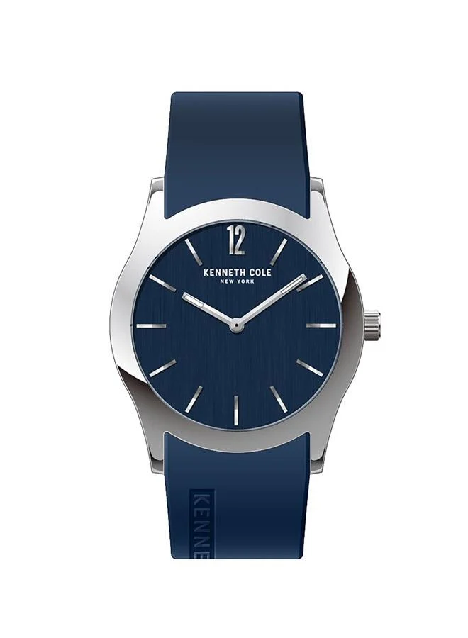 Kenneth Cole New York Watch For Men With Blue Silicone Strap 42mm