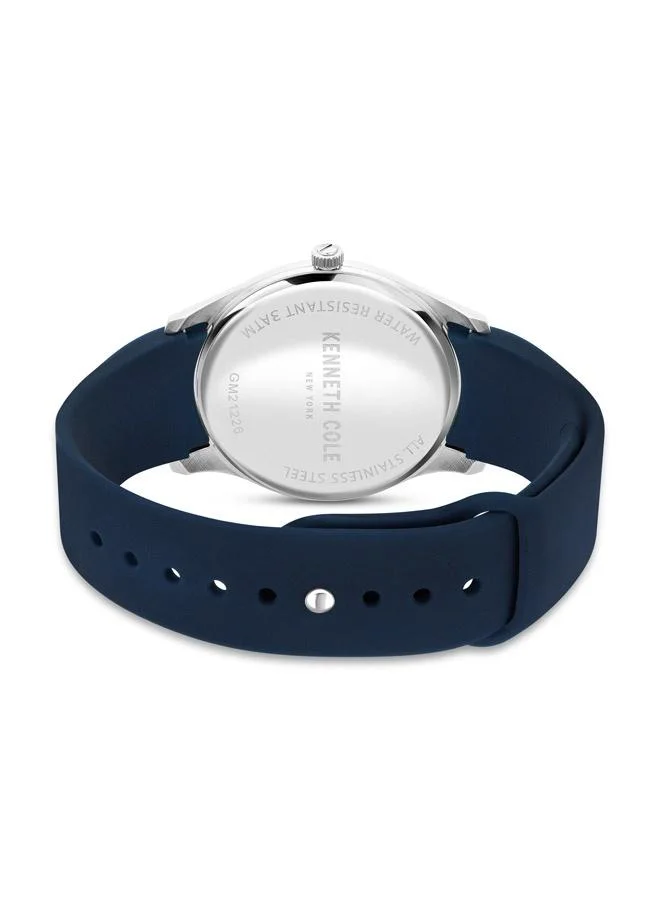 Kenneth Cole New York Watch For Men With Blue Silicone Strap 42mm