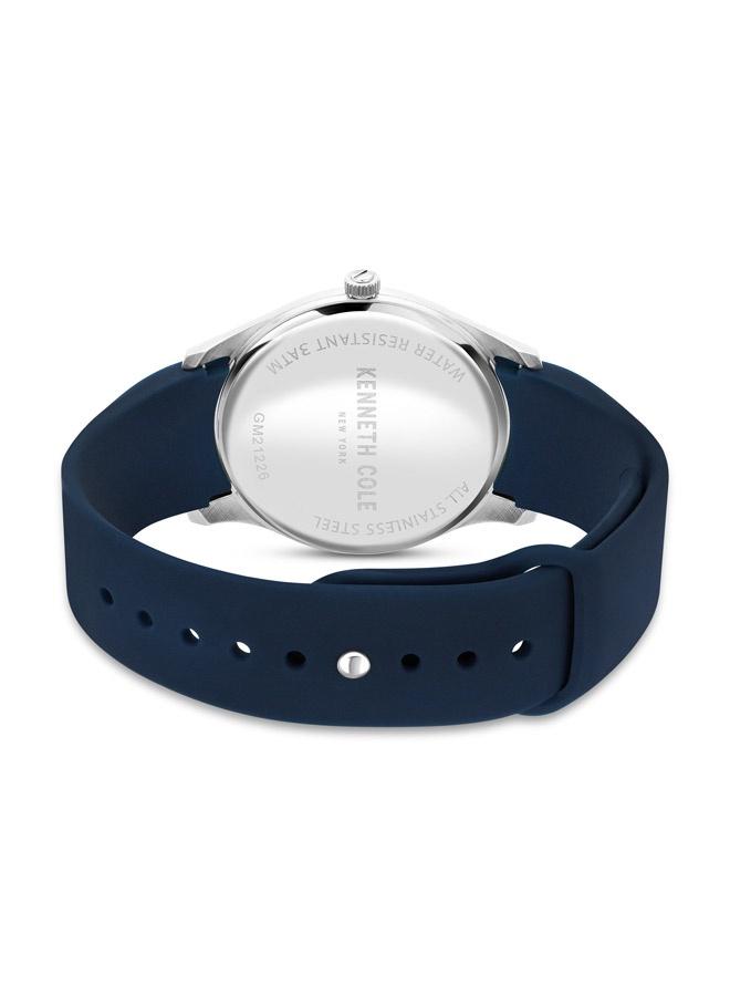 كينيث كول نيو يورك ساعة رجالي بسوار سيليكون أزرق 42 مم - Image 3