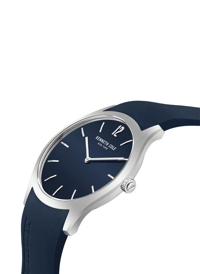 Kenneth Cole New York Watch For Men With Blue Silicone Strap 42mm