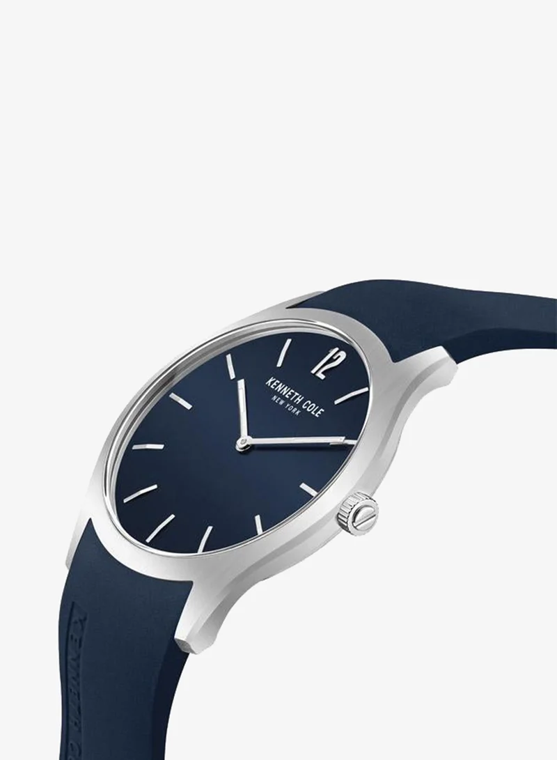 Kenneth Cole New York Blue Dial Blue Silicone Strap Analog Watch for Men 42mm