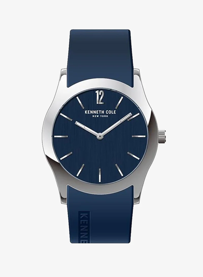 Kenneth Cole New York Blue Dial Blue Silicone Strap Analog Watch for Men 42mm