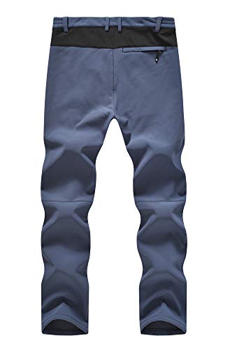 YSENTO Men's Fleece Lined Ski Snow Pants Winter Waterproof Softshell Insulated Hiking Cargo Pants Grey Size 34 - Image 3