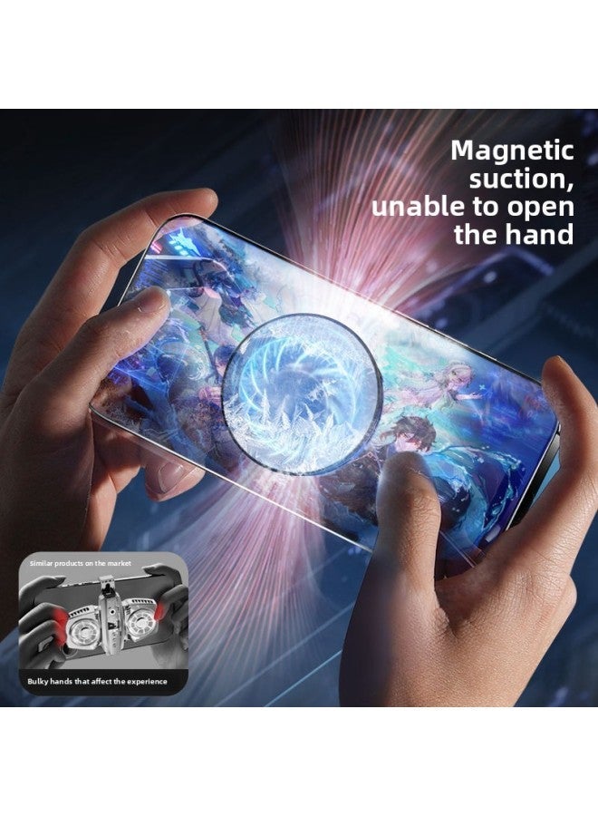 Magnetic Semiconductor Mobile Phone Radiator Icing Refrigeration Live Game Phablet Cooling Artifact Universal-Color:[magnetic Suction Does Not Block Hands + Free E-sports Finger Cots] - Digital Display Clip Black  - Image 5