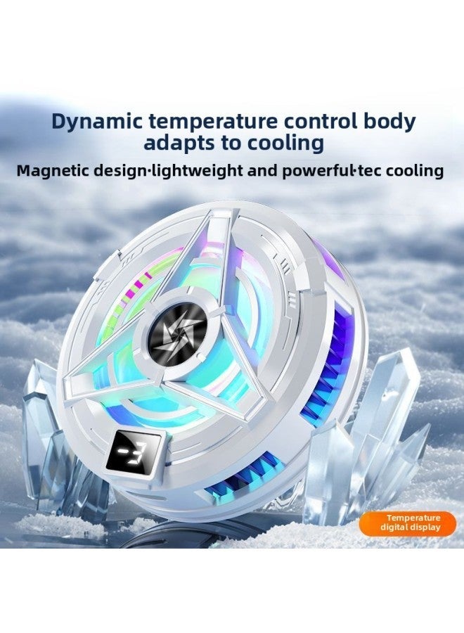 Magnetic Semiconductor Mobile Phone Radiator Icing Refrigeration Live Game Phablet Cooling Artifact Universal-Color:[magnetic Suction Does Not Block Hands + Free E-sports Finger Cots] - Digital Display Clip Black  - Image 2