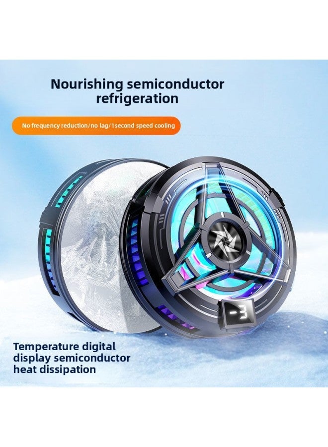 Magnetic Semiconductor Mobile Phone Radiator Icing Refrigeration Live Game Phablet Cooling Artifact Universal-Color:[magnetic Suction Does Not Block Hands + Free E-sports Finger Cots] - Digital Display Clip Black  - Image 3