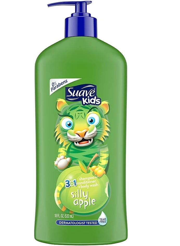 سواف شامبو وبلسم وغسول للجسم 3 في 1 للأطفال برائحة التفاحة المضحكة 532 مل - Image 1