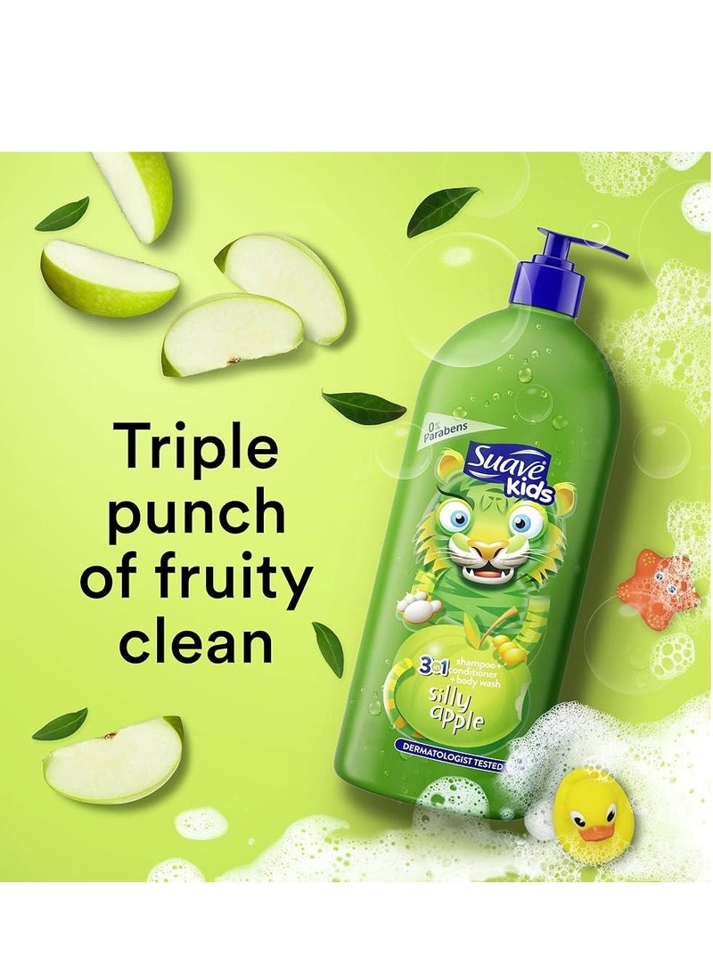 سواف شامبو وبلسم وغسول للجسم 3 في 1 للأطفال برائحة التفاحة المضحكة 532 مل - Image 2