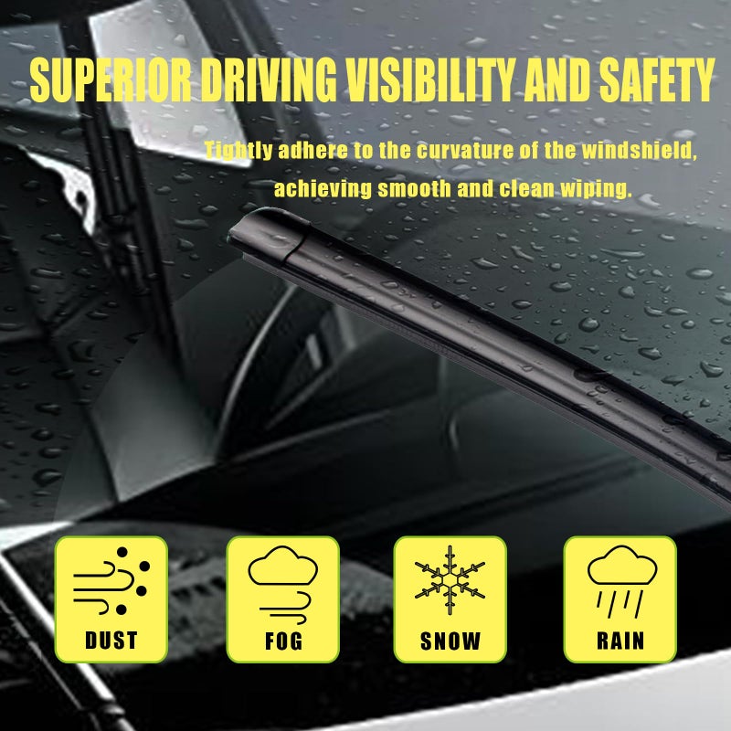 ANIKLUIMÂ® 26"+26" Wiper Blades with 14" Rear Wiper Blade Set Replacement for 2011-2017.09 Porsche Cayenne Volkswagen Touareg Windshield Wipers Original Factory Quality (Pack of 3) - Image 3
