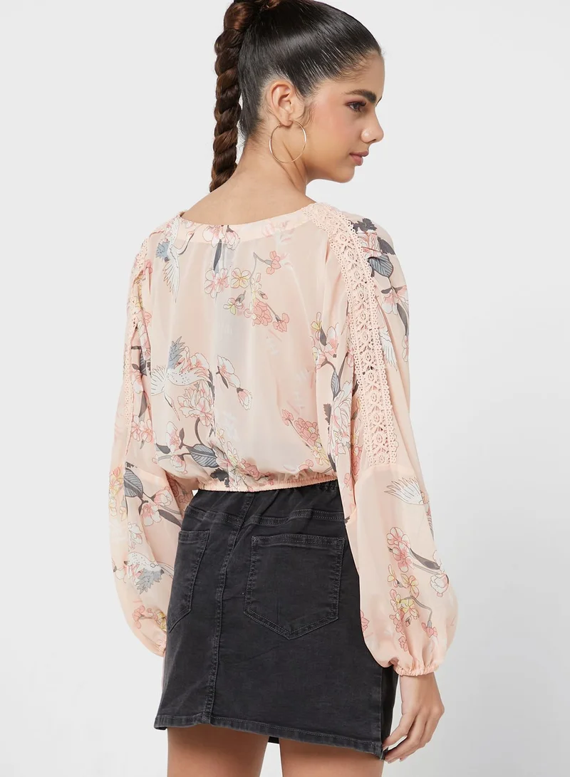 جينجر بلوزة قصيرة بطبعات