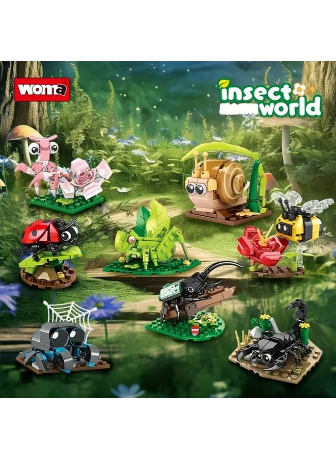 Mini Insect Building Blocks Set STEM Educational Toys 8 Unique Models Random Insect Gift For Kids - Image 2