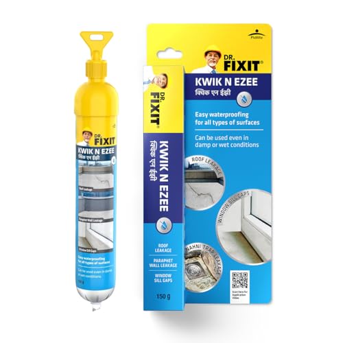 Dr. Fixit د. فيكسيت كويك إن إيزي لملء الفجوات والشقوق في الجدران، 150 جم (أبيض)، عزل مقاوم للماء لأعمال الإصلاح المنزلي، حوض المطبخ وشقوق الجدران، مادة سد الفجوات لبلاط الحمام، للمعادن والخشب وPVC، الأفضل للمناطق الرطبة والمبللة - Image 3