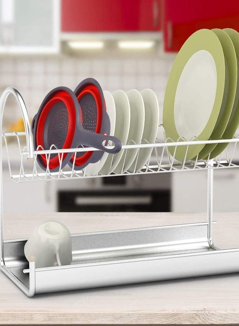 NIBEMINENT 1 PcsCollapsible Colander and Pcs Silicone Strainer, Folding Heat Resistant Collander Set Kitchen Small Strainer Veggie Wash Fruit Vegetable with Handles Pasta - Image 4