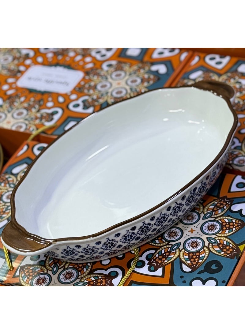 Single Porcelain Casserole Dish ❤️ High Heat Resistance 🔥 Excellent Quality For the most beautiful gatherings and the most beautiful casseroles Something to enhance your table setting Pure Porcelain ✨✨ Heat resistant, direct heat 🔥 * Imported Product Size 35 cm