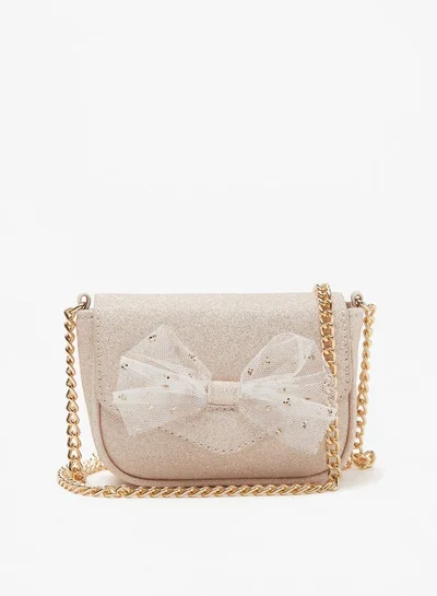 MISSY Little Missy Bow Embellished Crossbody Bag with Chain Strap