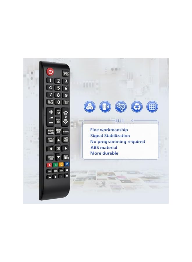 The Bros Universal for Samsung-TV-Remote-Control, Remote Replacement for All Samsung Smart LCD LED SUHD UHD HDTV 3D TVs BN59-01199F BN59-01315A BN59-01315B BN59-01315J BN59-01315D BN59-01315N - Image 5