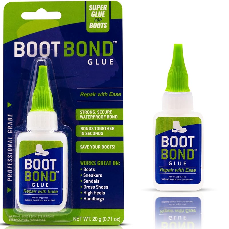 BOOT BOND Boot Glue - Quick Dry Boot Repair Formula Works in Seconds - Tough But Flexible Glue Seal - Waterproof Boot Heel Fix Works On Shoe Heel Repair, Thick Sole Boots, Sneakers, and More - Image 1