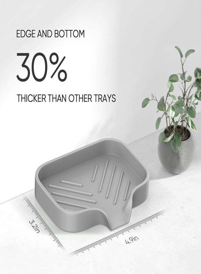AMIQUS 2 Pcs Silicone Soap Holder for Bathroom & Kitchen | Non-Slip Soap Dish Tray | Wall-Mounted Soap Stand Without Drill | Multipurpose Sabundani | Durable Soap Box Organizer for Wash Basin - Image 2