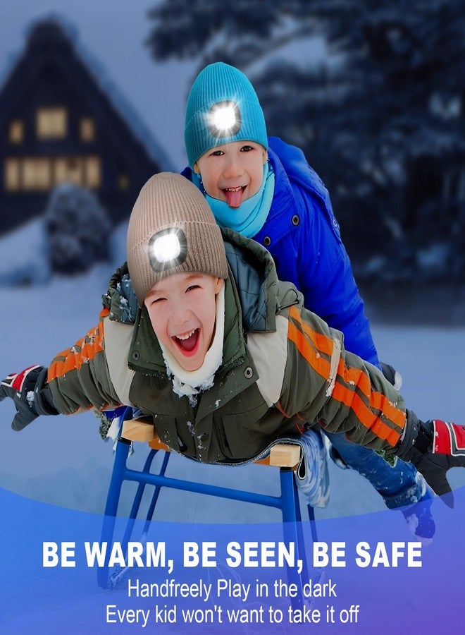 MELASA LED Beanie for Kids, USB Rechargeable Hand Free Hat with Light Winter Night Gifts for Kids Boys Girls in Dark Outdoor - Image 5