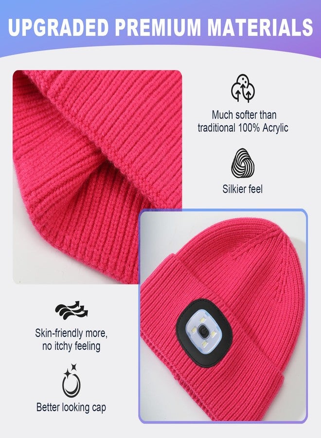 MELASA LED Beanie for Kids, USB Rechargeable Hand Free Hat with Light Winter Night Gifts for Kids Boys Girls in Dark Outdoor - Image 2