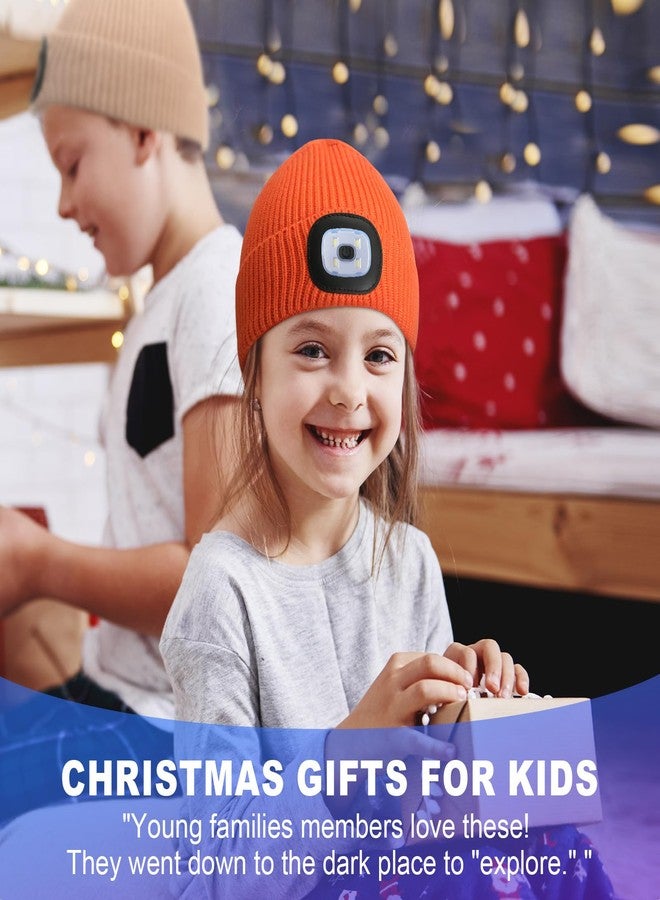 MELASA LED Beanie for Kids, USB Rechargeable Hand Free Hat with Light Winter Night Gifts for Kids Boys Girls in Dark Outdoor - Image 3