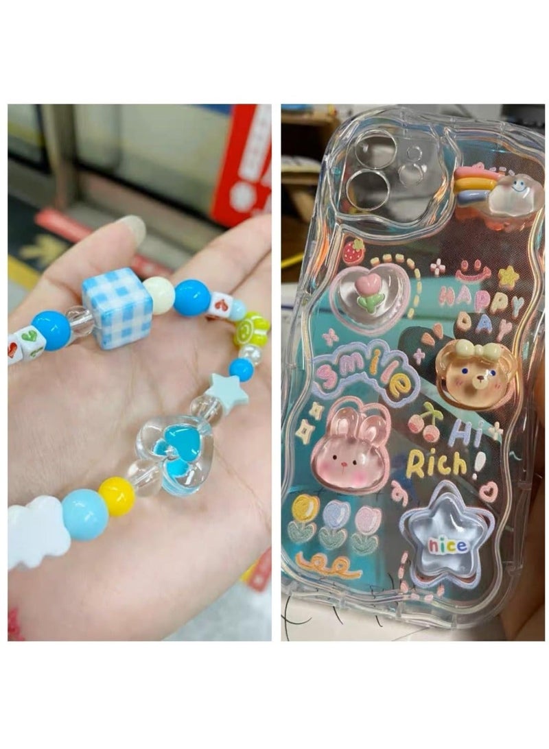 كابتن تيك Cute Phone Case for iPhone 15 pro max Teens Case with Cute Clear 3D Bear Floral Aesthetic Phone Case with Lovely Bear Heart Charm Phone Case Girly Woman - Image 5