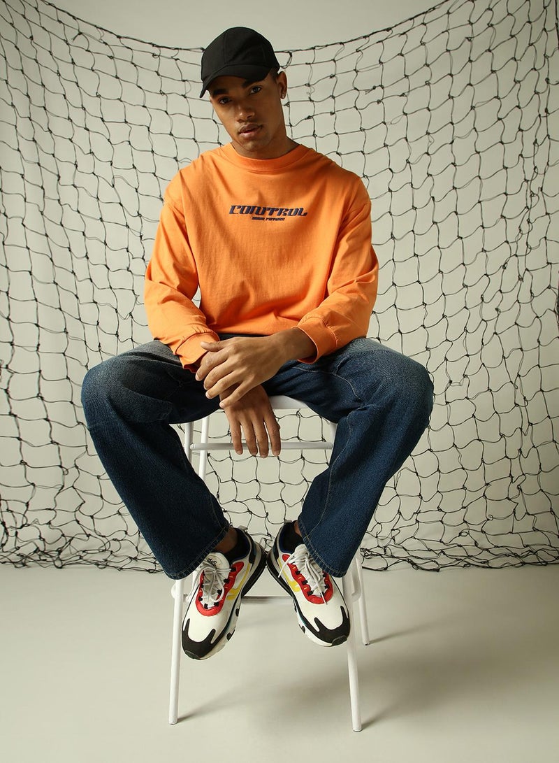 Hubberholme Men's Indigo 100% Cotton Distressed Full Length Loose Fit Jeans - Image 1