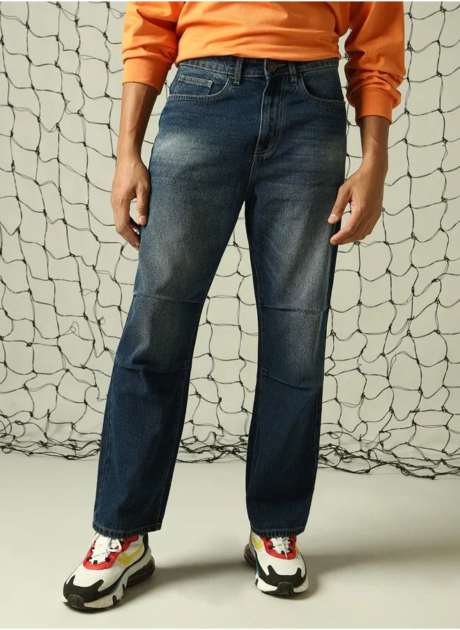 هوبرهولمي Men Indigo Jeans - Loose Fit with a Casual Look