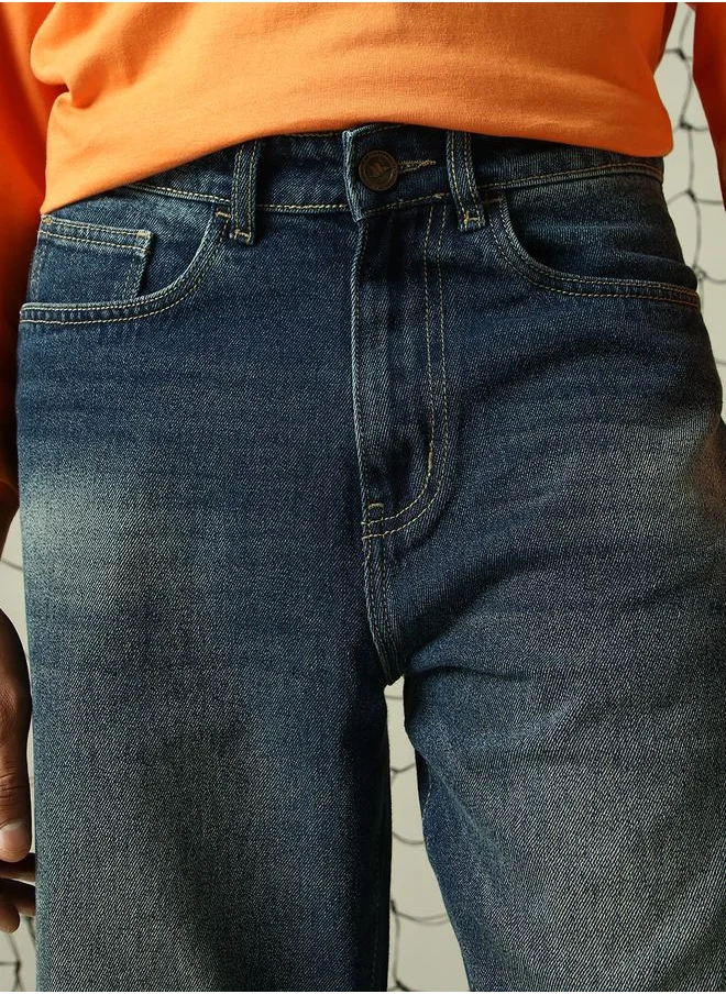 هوبرهولمي Men Indigo Jeans - Loose Fit with a Casual Look