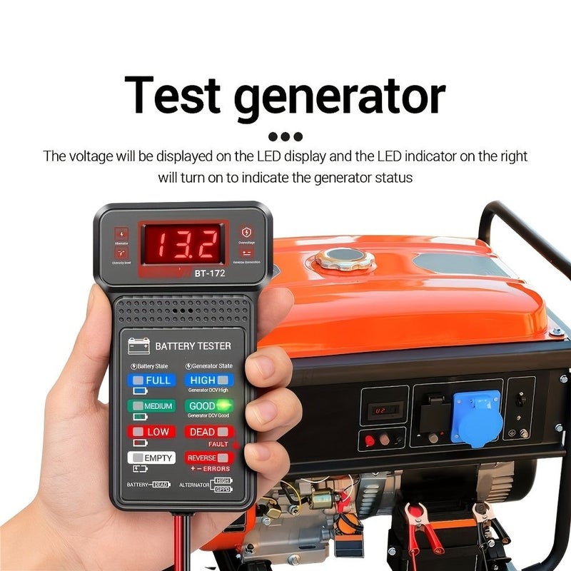Grey Smart Car Battery Tester Universal for Home Repair Shops One Click Diagnosis - Image 4
