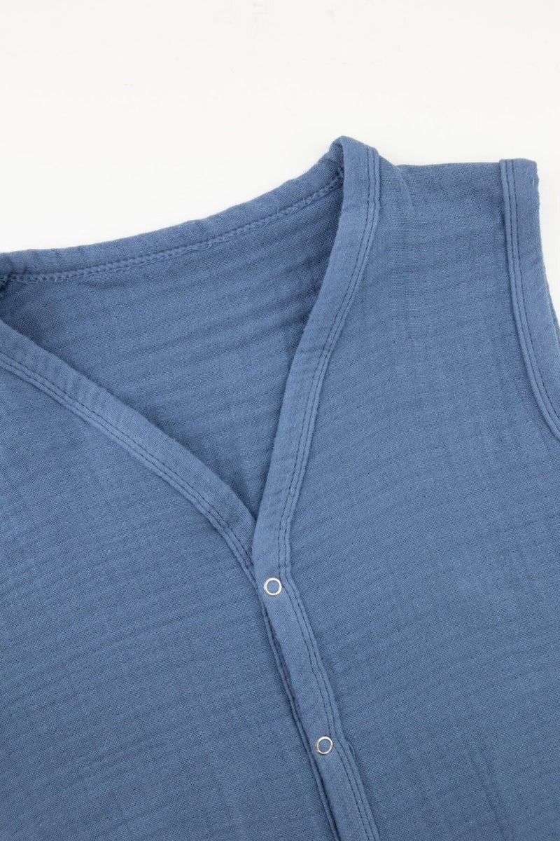 Bondilolly 100% Cotton Muslin Baby Vest with Snaps  - Image 3