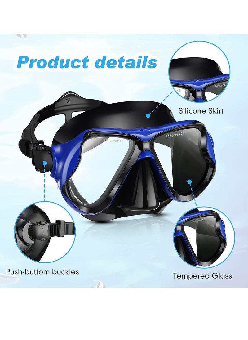 Excefore 2 Pack Diving Mask Adult Swimming Snorkel Mask Clear View Swimming Goggles with Nose Cover Anti Fog Swim Mask Tempered Glass Snorkeling Goggles for Diving Snorkeling Swimming  - Image 4