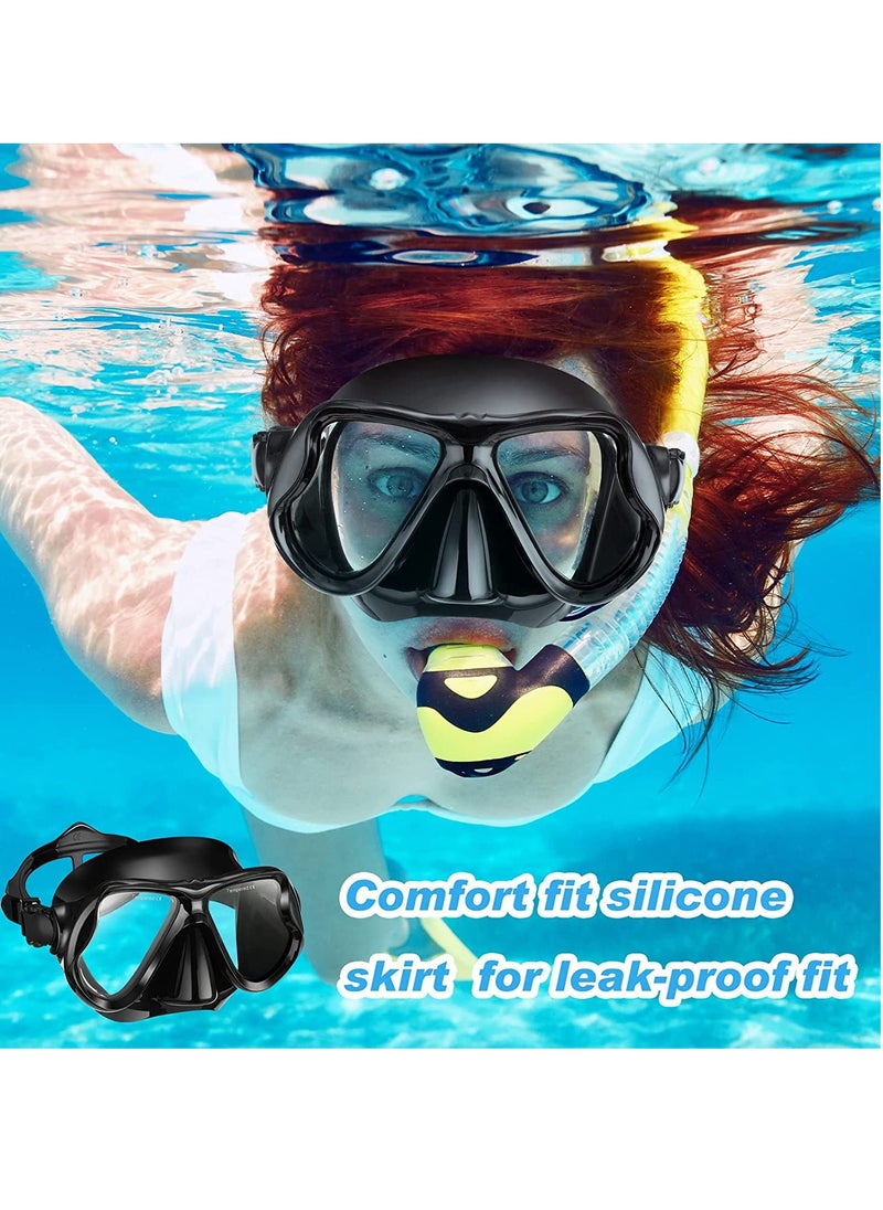 Excefore 2 Pack Diving Mask Adult Swimming Snorkel Mask Clear View Swimming Goggles with Nose Cover Anti Fog Swim Mask Tempered Glass Snorkeling Goggles for Diving Snorkeling Swimming  - Image 5