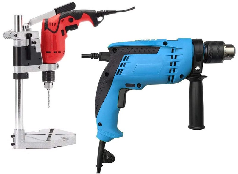 MLD Combo Electrc Revese Forward 13 mm Drill Machine 650 watts Multicolour With Press Jig for electric Hand drill Machine Stand Height 400mm Adjustable Drilling Multicolour - Image 1