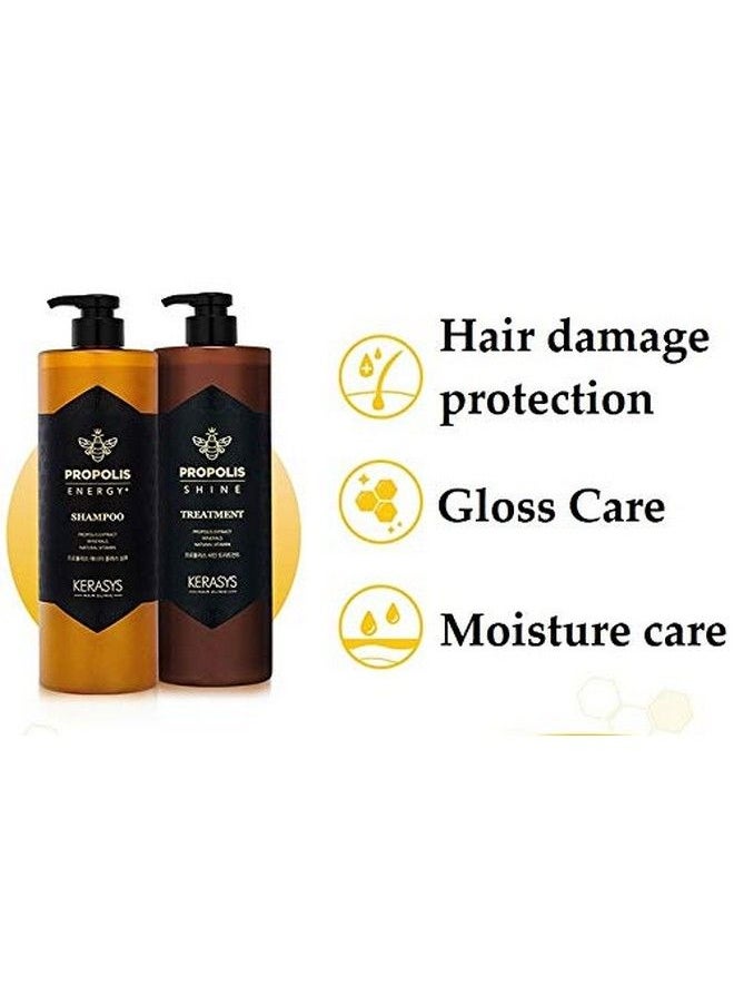 Kerasys - Hair Clinic Propolis Shine & Healthy Hair Care Shampoo Propous Extract Minarals Natural Vitamin 1000Ml / 35.3 Fl Oz - Image 1