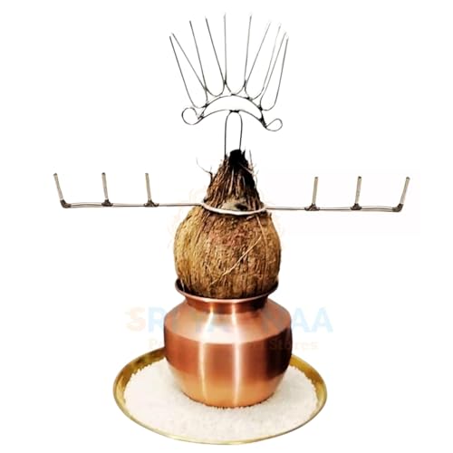 SRI YAGNAA Stainless Steel - Varalakshmi Pooja Kalasam Decoration Sticks Combo - Lakshmi Pooja Kalasam Flower Stand Stick - Five Point Support For Decoration - Crown Stick For God Varalaxmi Pooja - Image 2