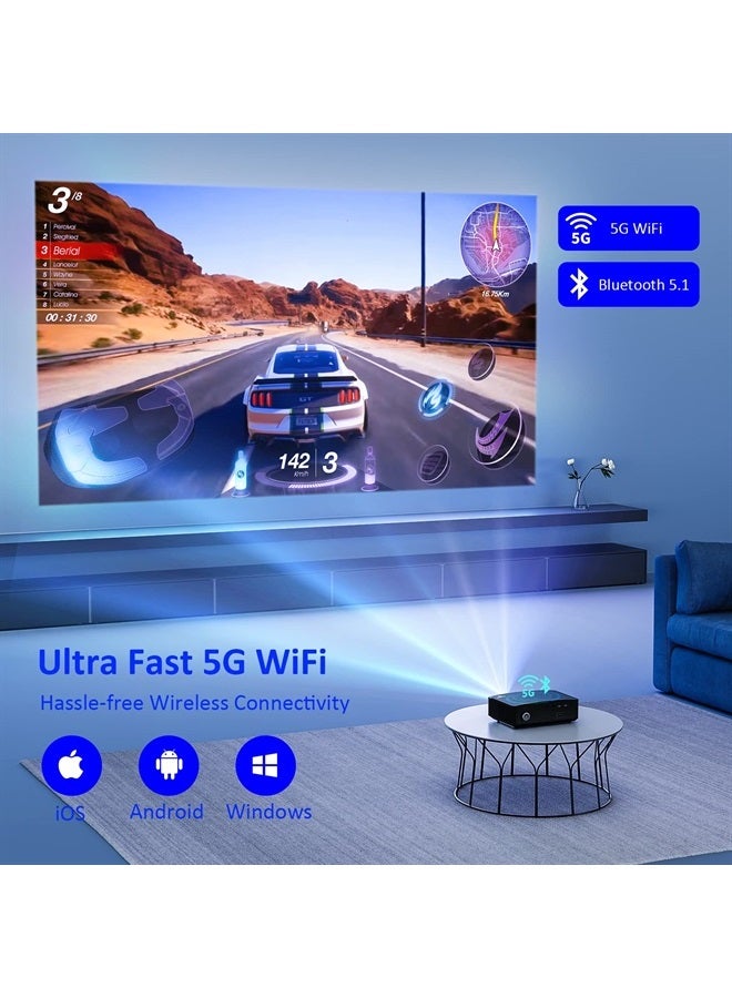 NEXIGO بروجكتور خارجي PJ20، بروجكتور أفلام مع واي فاي وبلوتوث، دقة أصلية 1080P، دعم صوت دولبي، متوافق مع عصا التلفاز، iOS، أندرويد، لابتوب، وحدة تحكم - Image 4