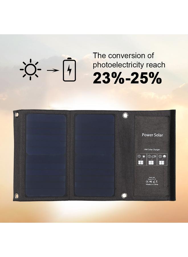 Thoraya Portable Foldable Outdoor Solar Sun Charger Power Supply Dual Charging USB Interfaces (14W)  - Image 4
