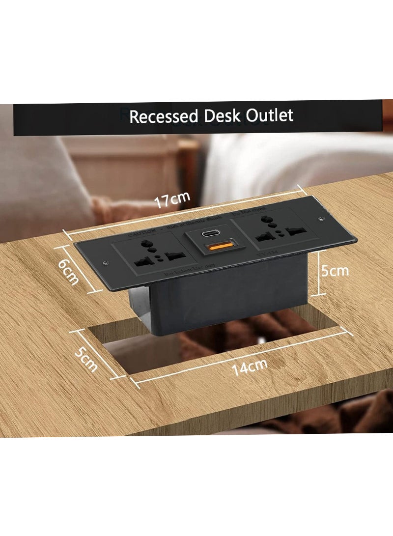 Mahmayi Mahmayi MP1 160x80 Writing Table with Drawers - White with Black BS01 Desktop Socket with USB AC Port for Office, Home, and Meeting Room 17 cm - Image 2