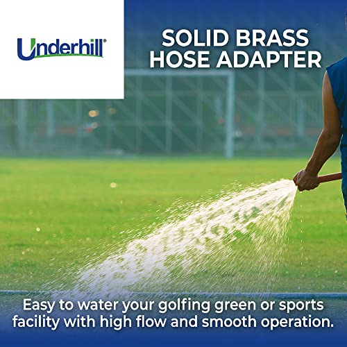 Underhill Garden Hose Adapter, Connector, Heavy-Duty, Solid Brass Fittings, 1-Inch Male Hose Thread x 3/4-Inch Female Hose Thread, A-BA107MF - Image 2